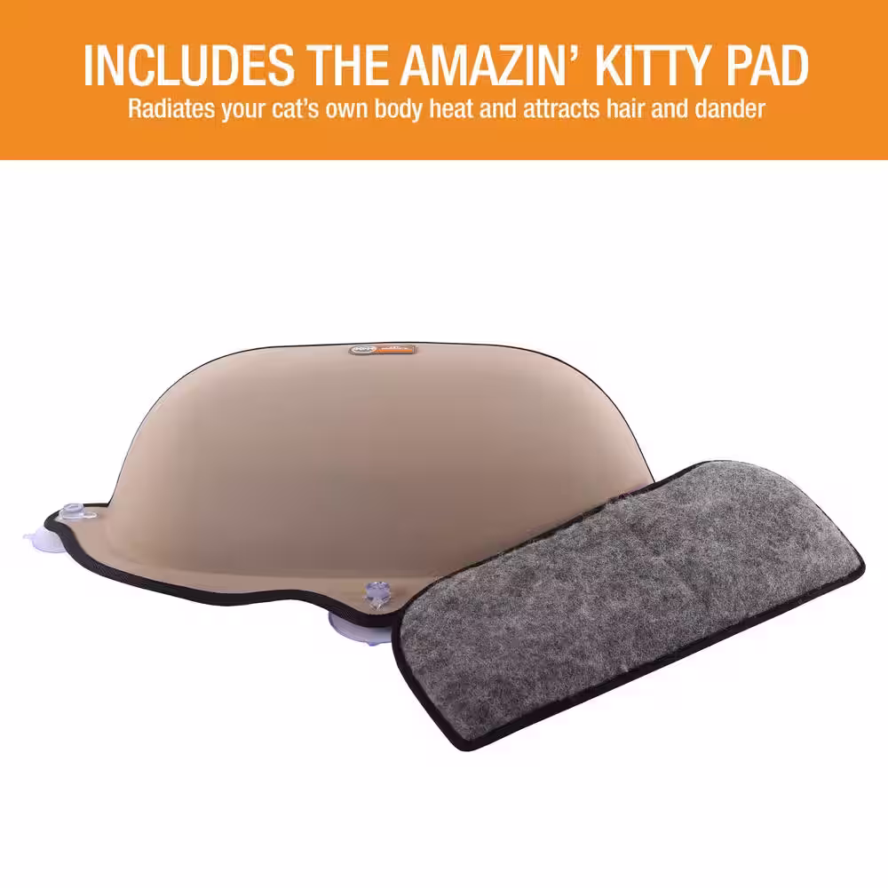 K and H Pet Products 27 in. x 11 in. Medium Green EZ Mount Window Bed Kitty Sill