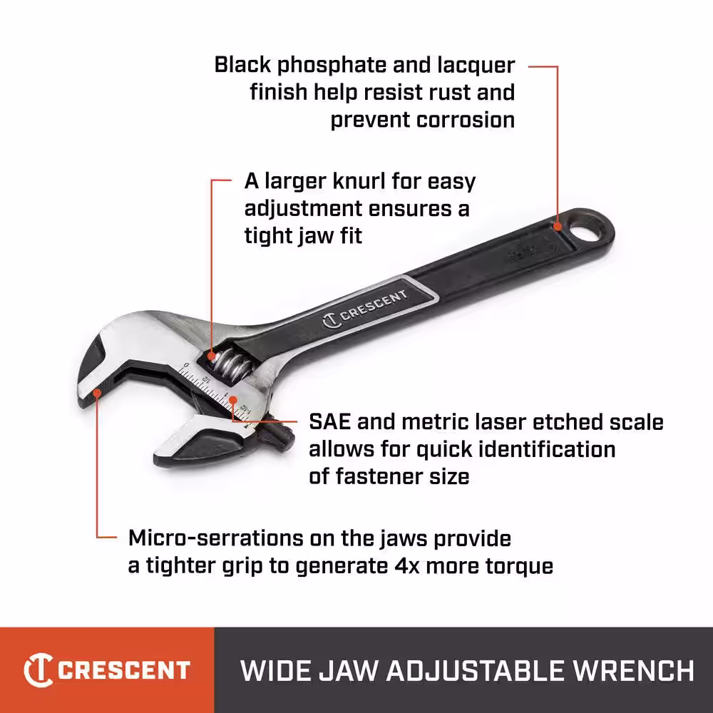 Crescent 10 in. Wide Jaw Adjustable Wrench