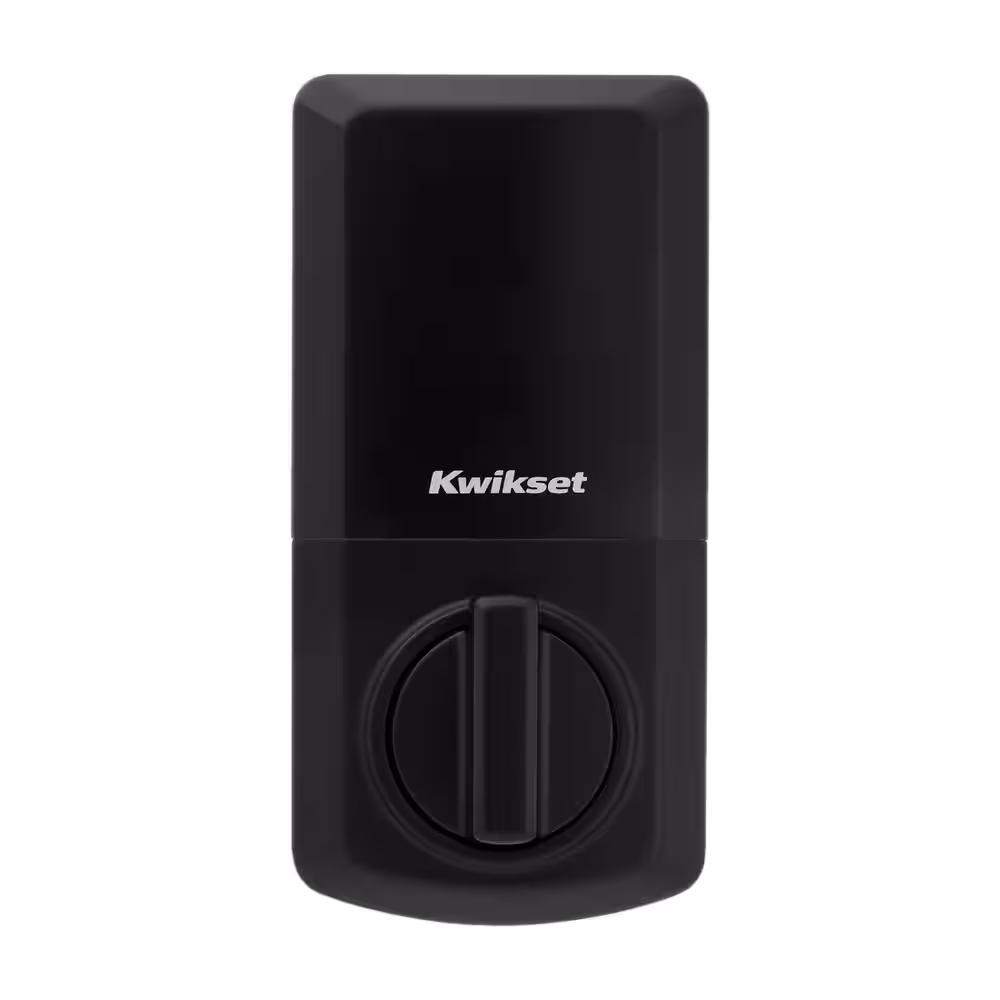 Kwikset SmartCode 260 Contemporary Matte Black Keypad Electronic Deadbolt Featuring SmartKey Security With Casey Passage Lever