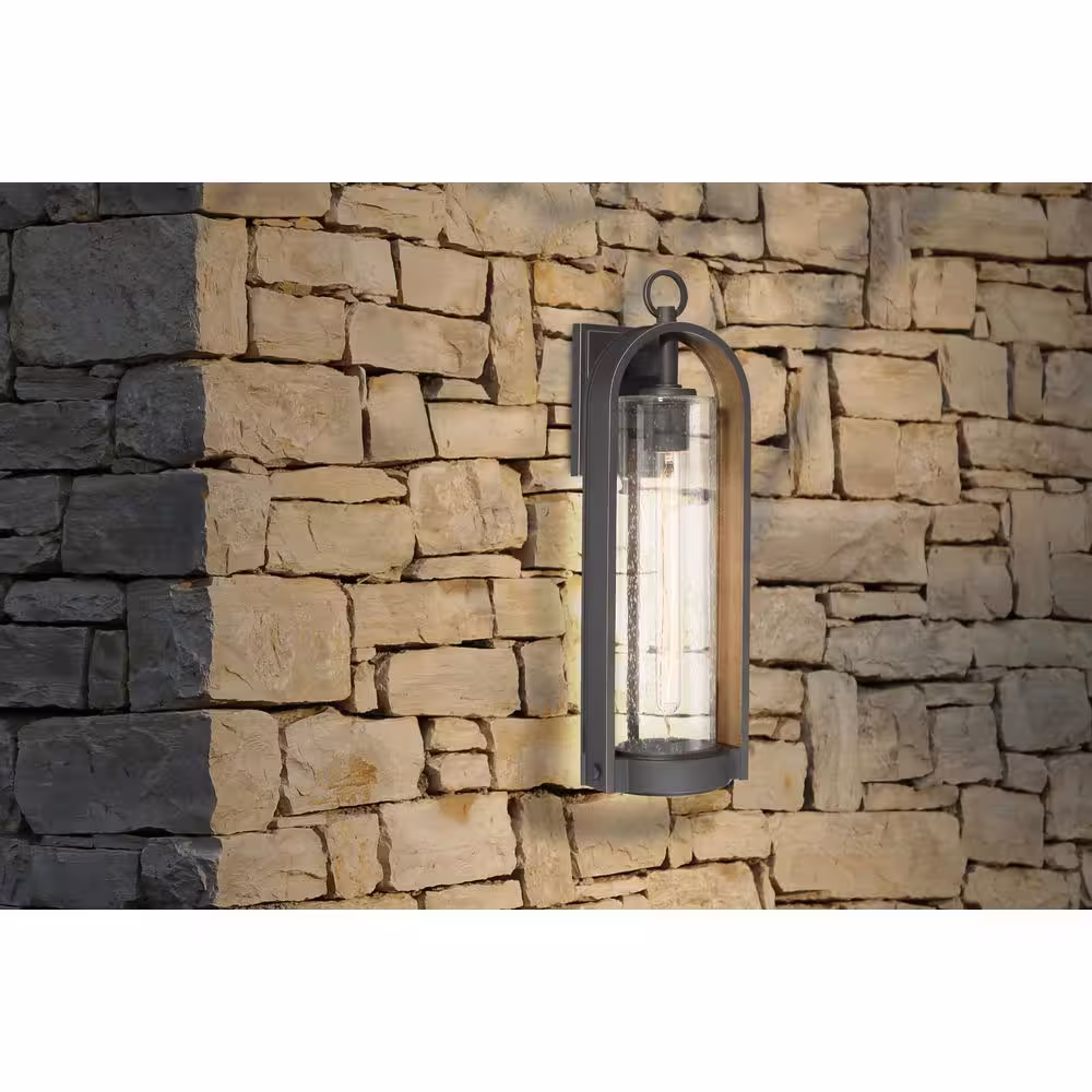The Great Outdoors Kamstra 1-Light Oil Rubbed Bronze with Gold Highlights Outdoor Wall Lantern Sconce