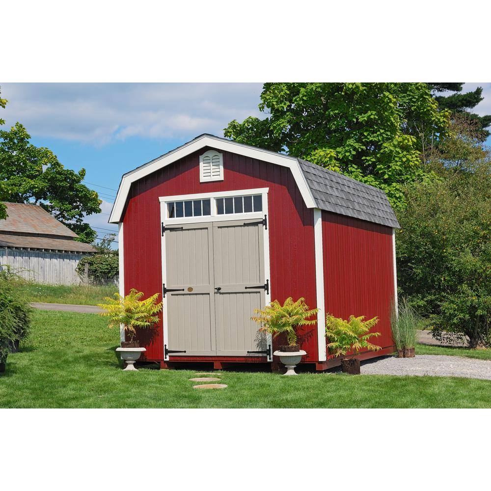 LITTLE COTTAGE CO. Colonial Woodbury 12 ft. x 16 ft. Wood Storage Building DIY Kit with 6 ft. Sidewalls with Floor