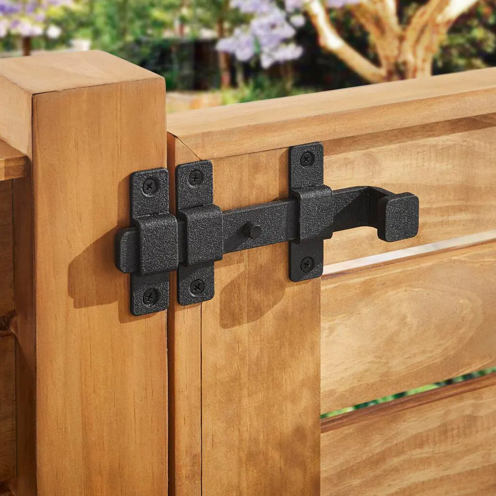 Everbilt 8 in. Black Heavy-Duty Slide Bolt with Rust Defender