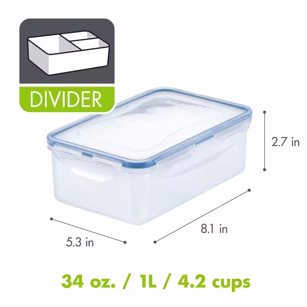 None On the Go Meals 3-Piece 34 lbs. Divided Rectangular Food Storage Container Set