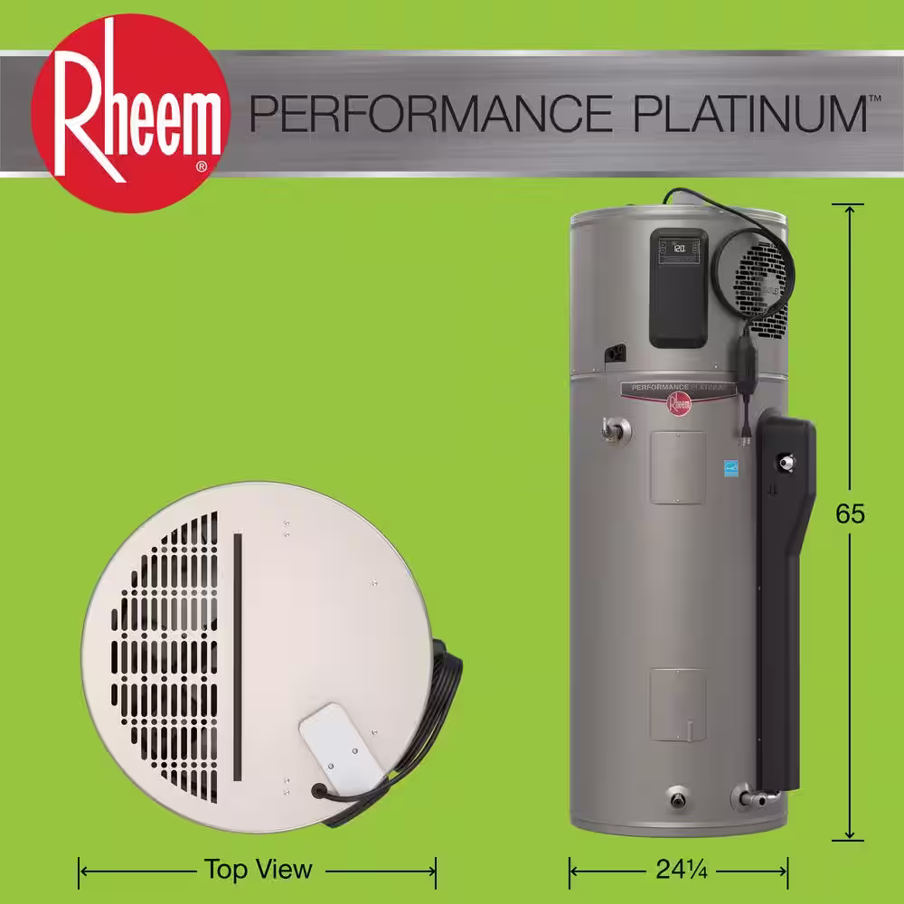 Rheem Performance Platinum ProTerra 65 Gal. Tall 0W Element Residential Electric Water Heater w/Heat Pump and 10-Year Warranty