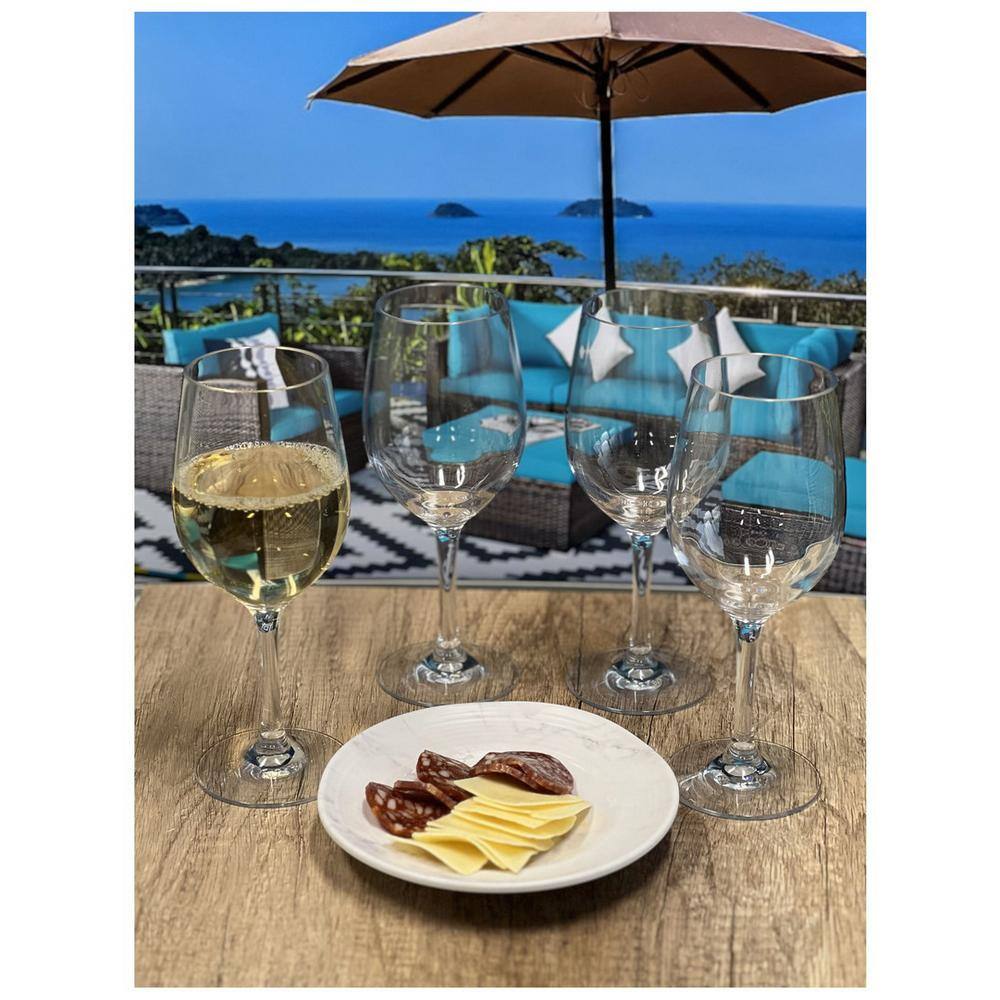None 12 oz. Stemmed Acrylic Wine Glasses Set (Set of 4)