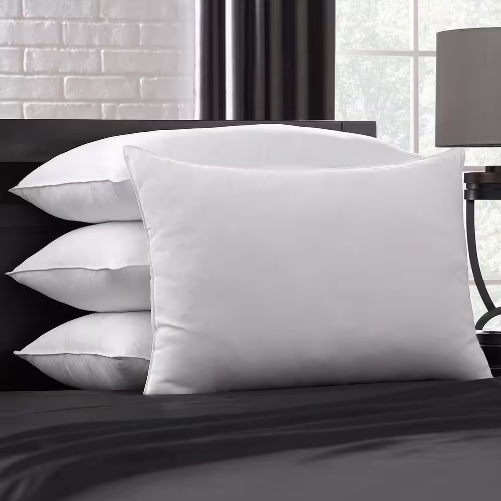 None 100% Cotton Dobby-Box Shell Firm Back/Side Sleeper Down Alternative Queen Sized Pillow, Set of 4