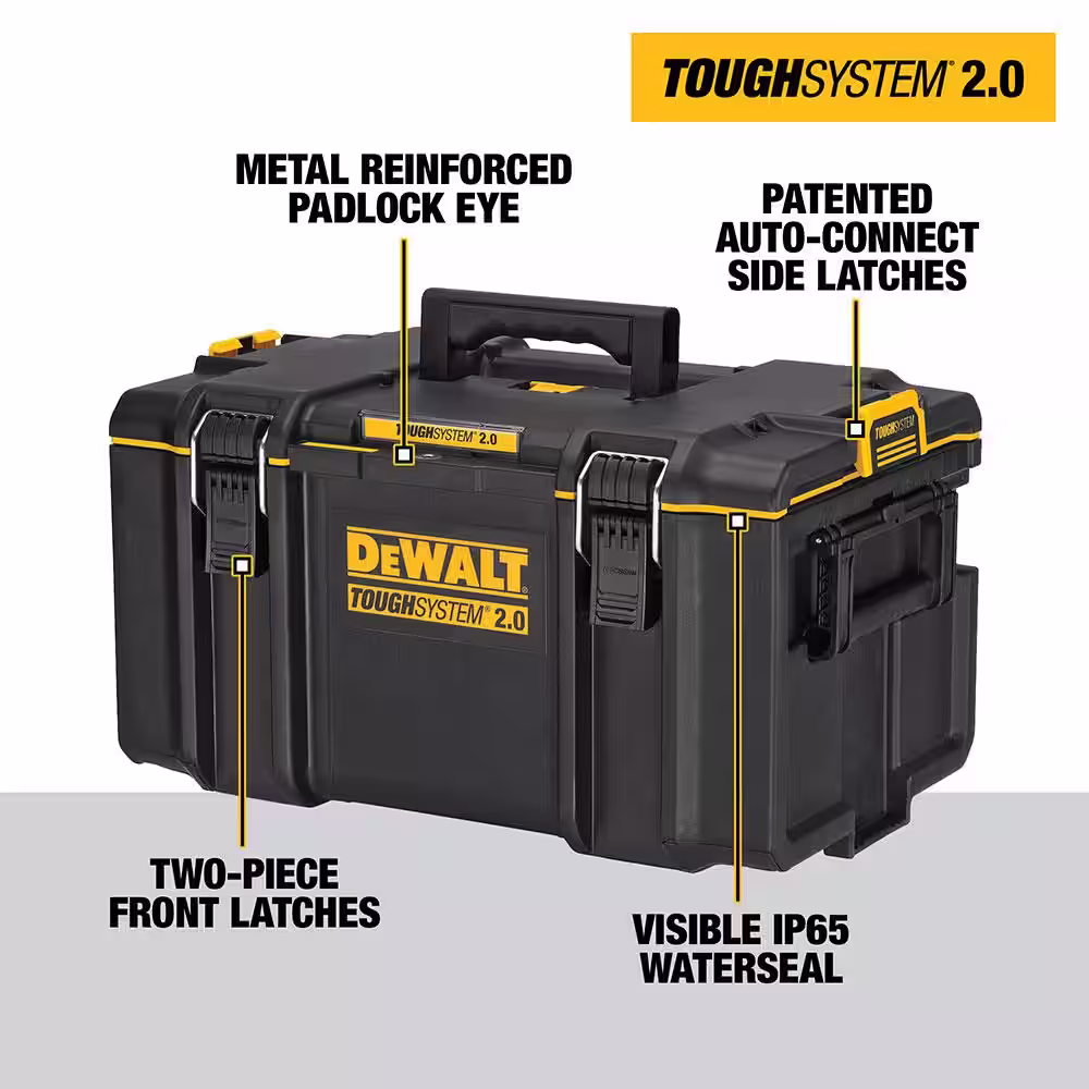 DEWALT TOUGHSYSTEM 2.0 22 in. Large Tool Box and (2) TOUGHSYSTEM 2.0 Deep Tool Trays