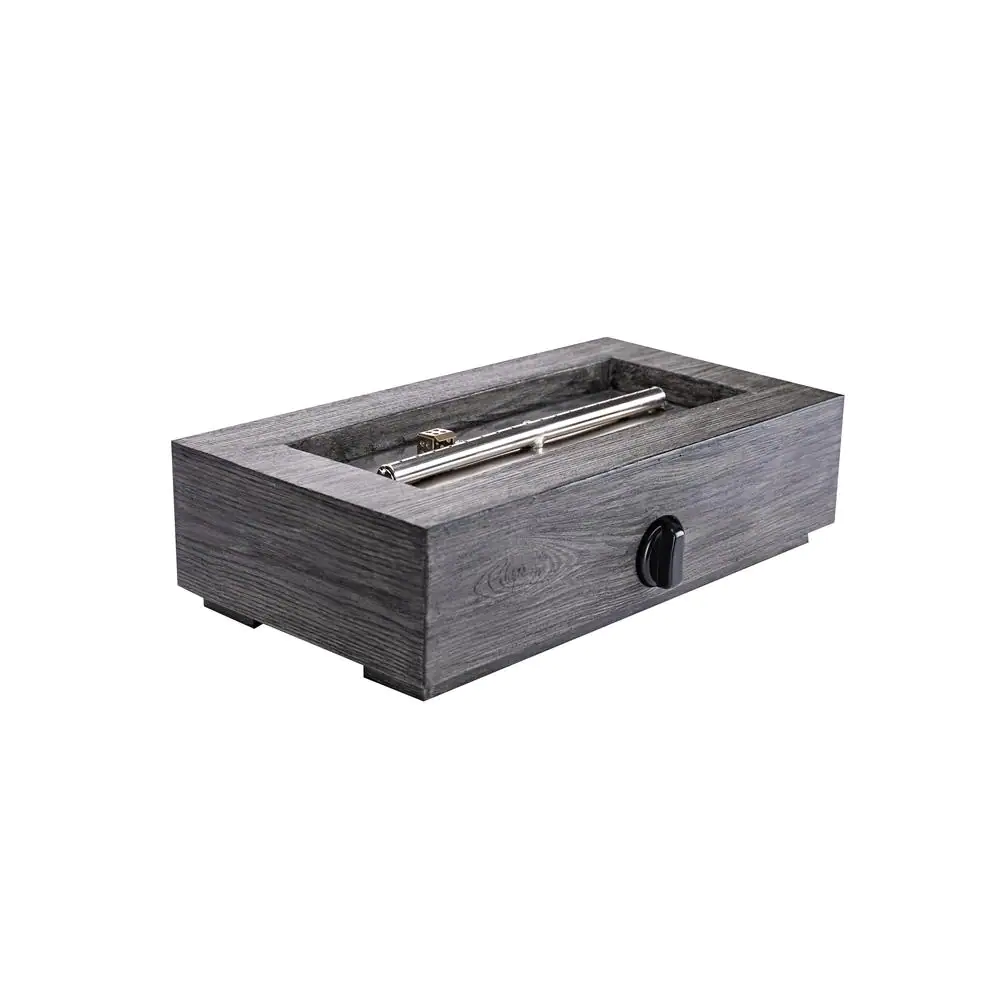 Hampton Bay 17.1 in. x 6.6 in. Rectangular Cement Gas Fire Pit Faux Wood Tabletop
