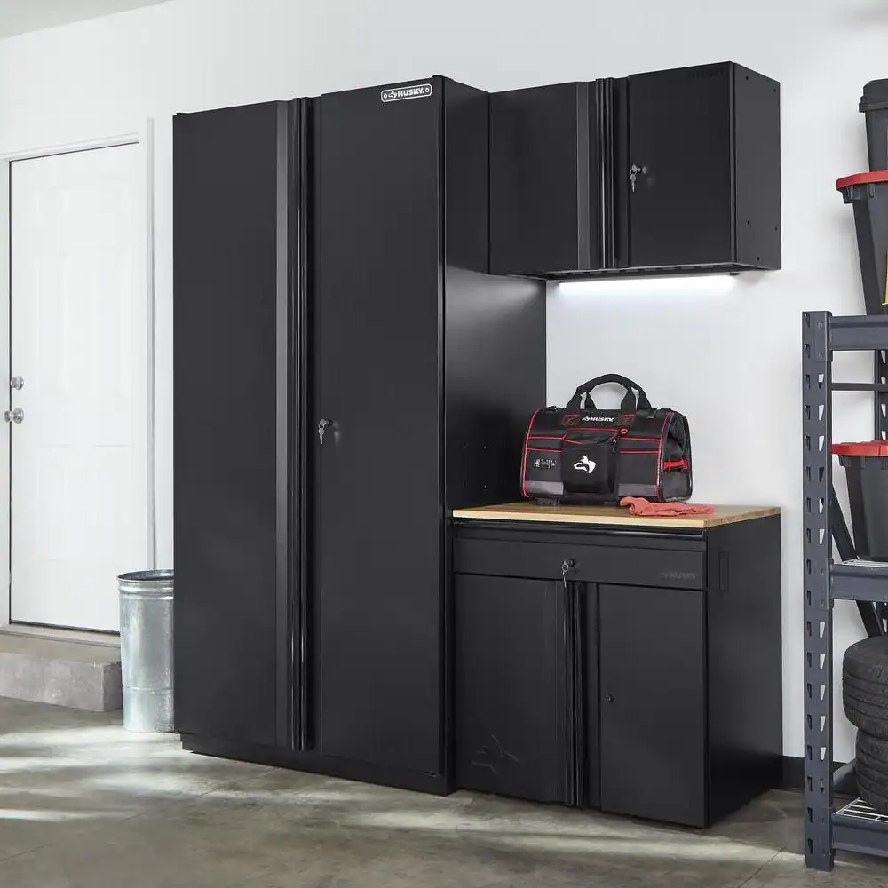 Husky 3-Piece Extra Wide Heavy Duty Welded Steel Garage Storage System