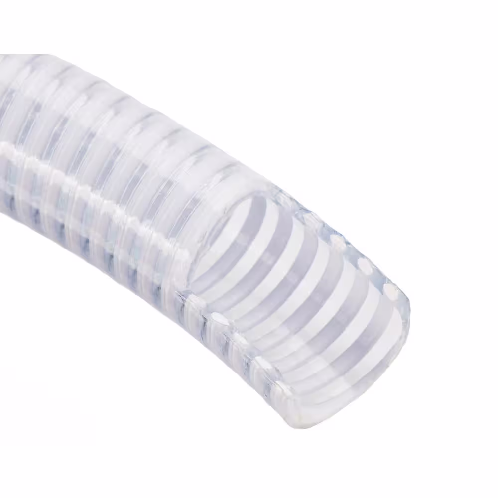 HYDROMAXX 2 in. Dia x 100 ft. Clear Flexible PVC Suction and Discharge Hose with White Reinforced Helix