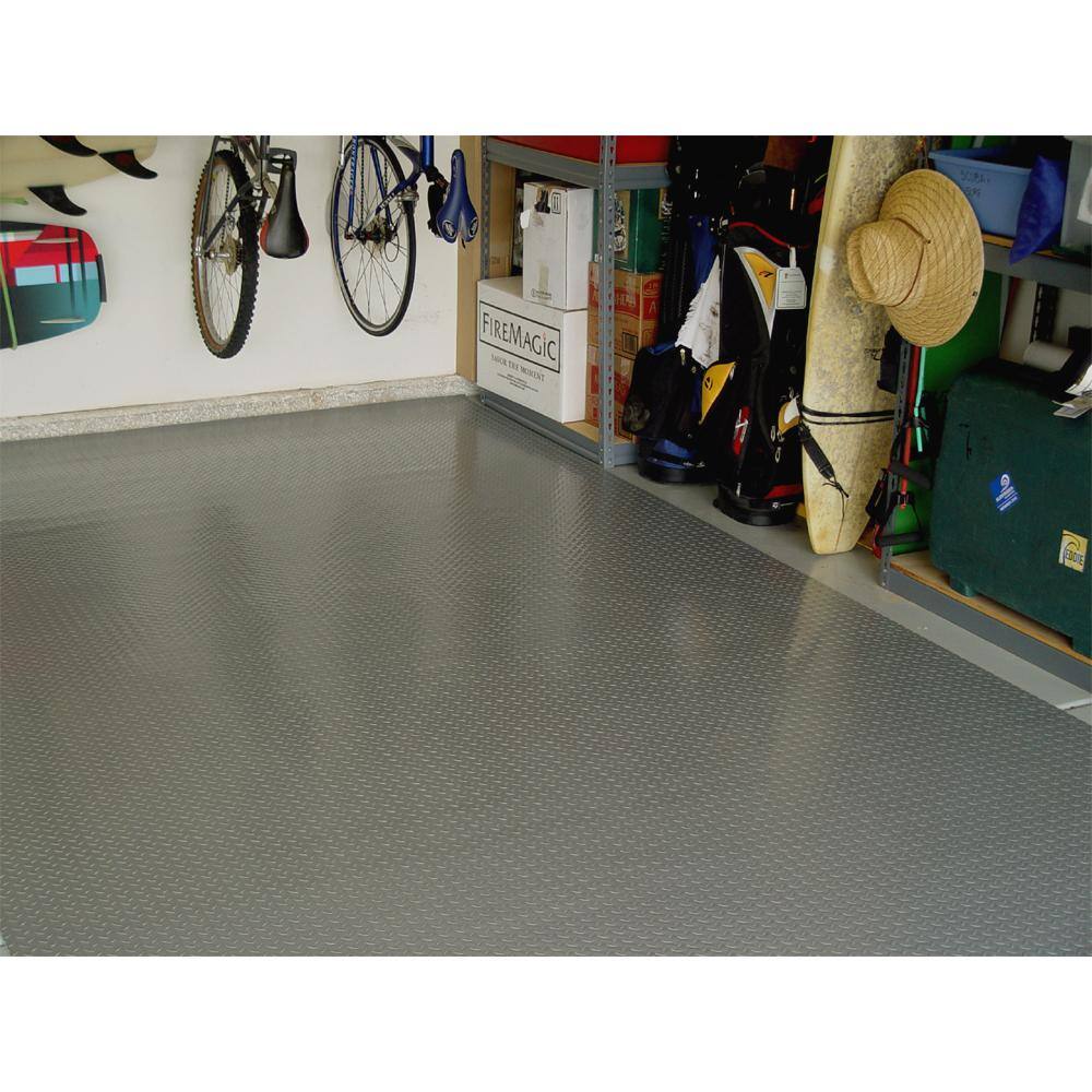 Diamond Deck 7.5 ft. x 14 ft. Pewter Textured PVC Small Car Mat