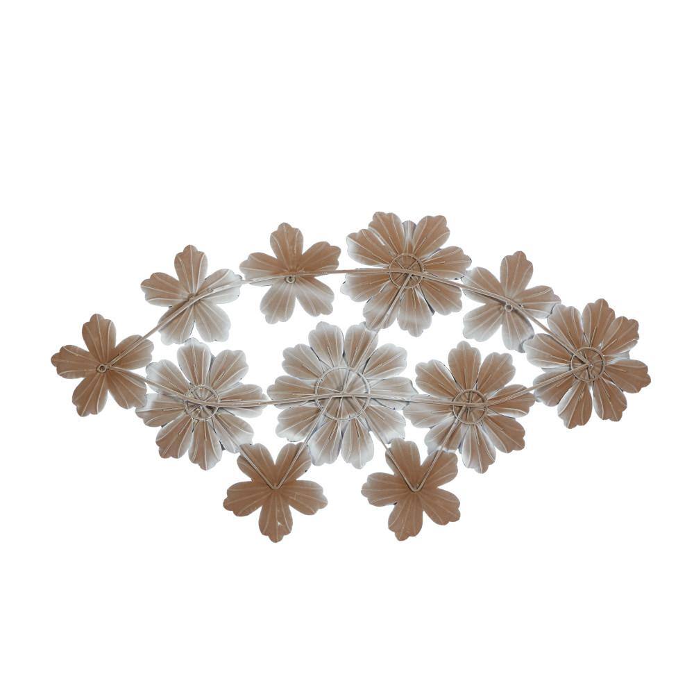 Litton Lane Metal Blue Floral Wall Decor