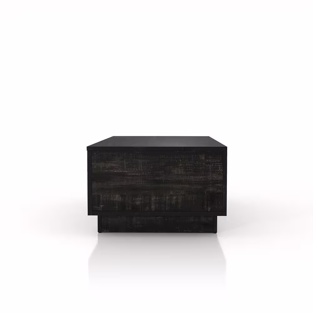 Furniture of America Opher 47.32 in. Reclaimed Black Oak Rectangle Wood Coffee Table with Lift Top