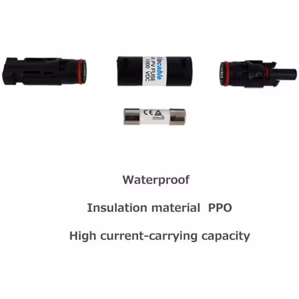 Renogy 15 Amp Male and Female Connector PV Solar Waterproof In-Line Fuse Holder with Fuse