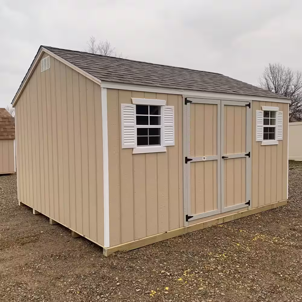 LITTLE COTTAGE CO. Value Workshop 12 ft. x 12 ft. Wood Shed Precut Kit with Floor