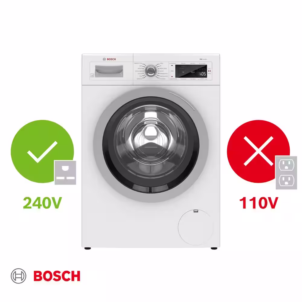 Bosch 500 Series 24 in. 2.2 cu. ft. 240-Volt Home Connect Stackable White Front Load Compact Washing Machine, ENERGY STAR