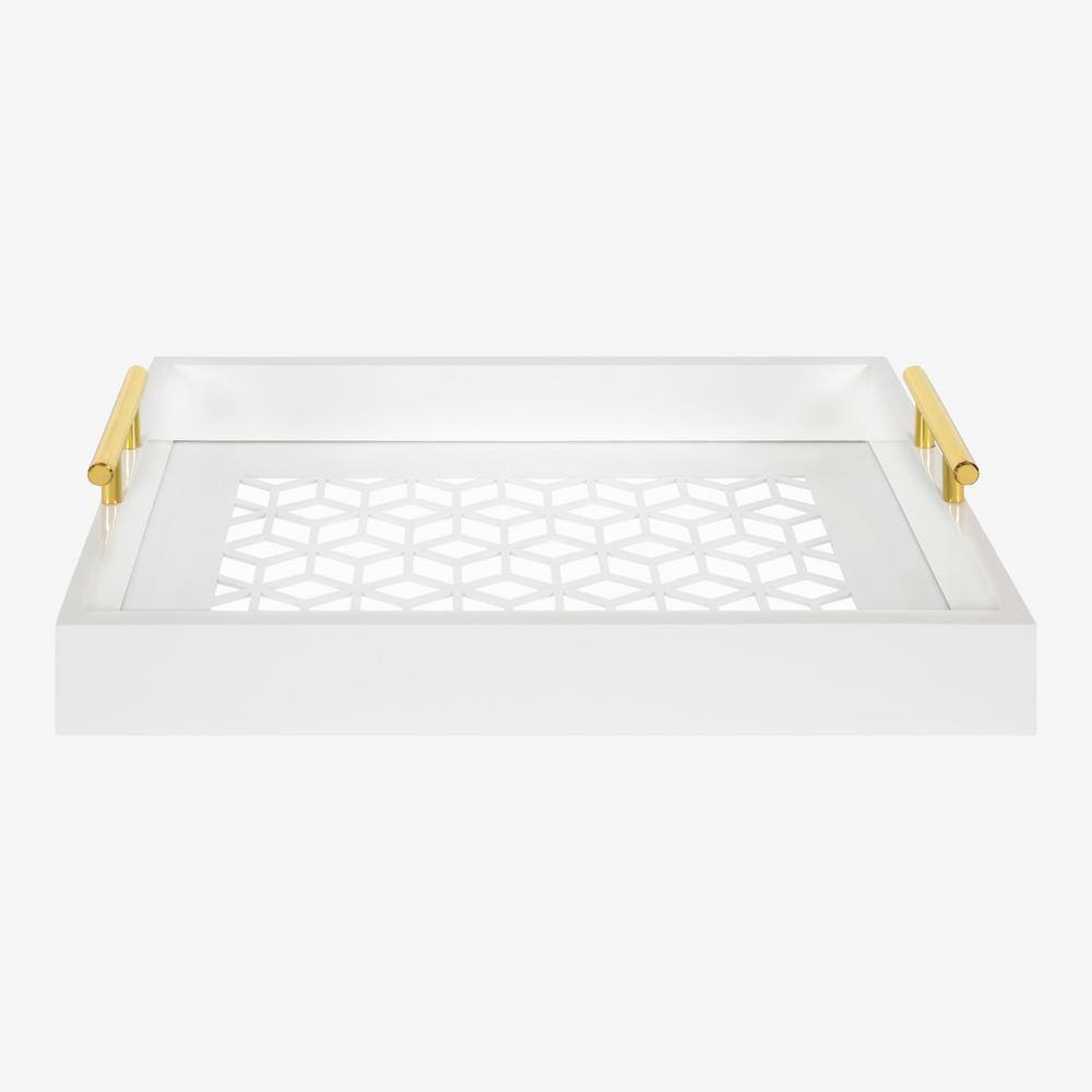 Kate and Laurel Caspen 17 in. x 3 in. x 12 in. White Decorative Wall Shelf
