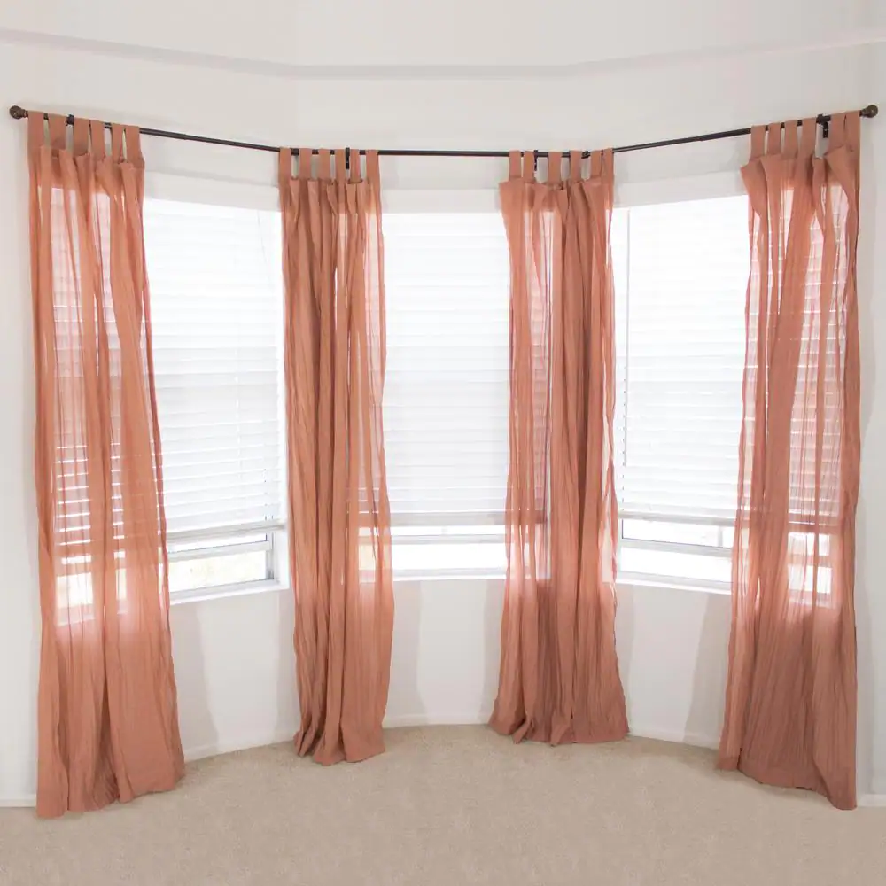 Decopolitan Ball 72 in. - 144 in. Adjustable Bay Window Curtain Rod 3/4 in. in Oil Rubbed Bronze with Finial