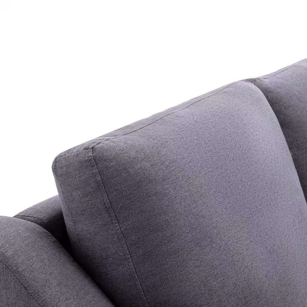 Harper & Bright Designs 104.7 in. W Square Arm Linen Upholstery U Shaped Sectional Sofa with Double Storage Spaces and 2-Pillows in Gray