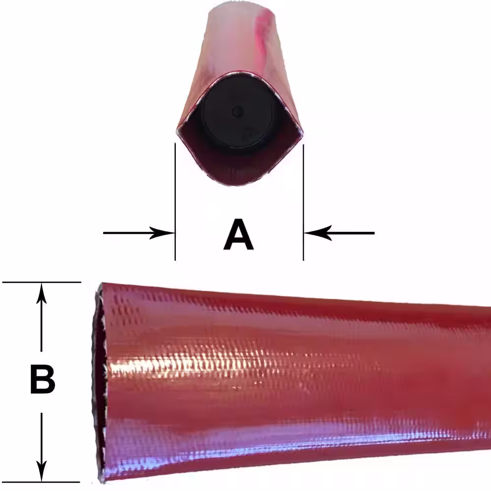 HYDROMAXX 3 in. Dia x 300 ft. Red PVC 10 Bar High Pressure Lay Flat Discharge and Backwash Hose
