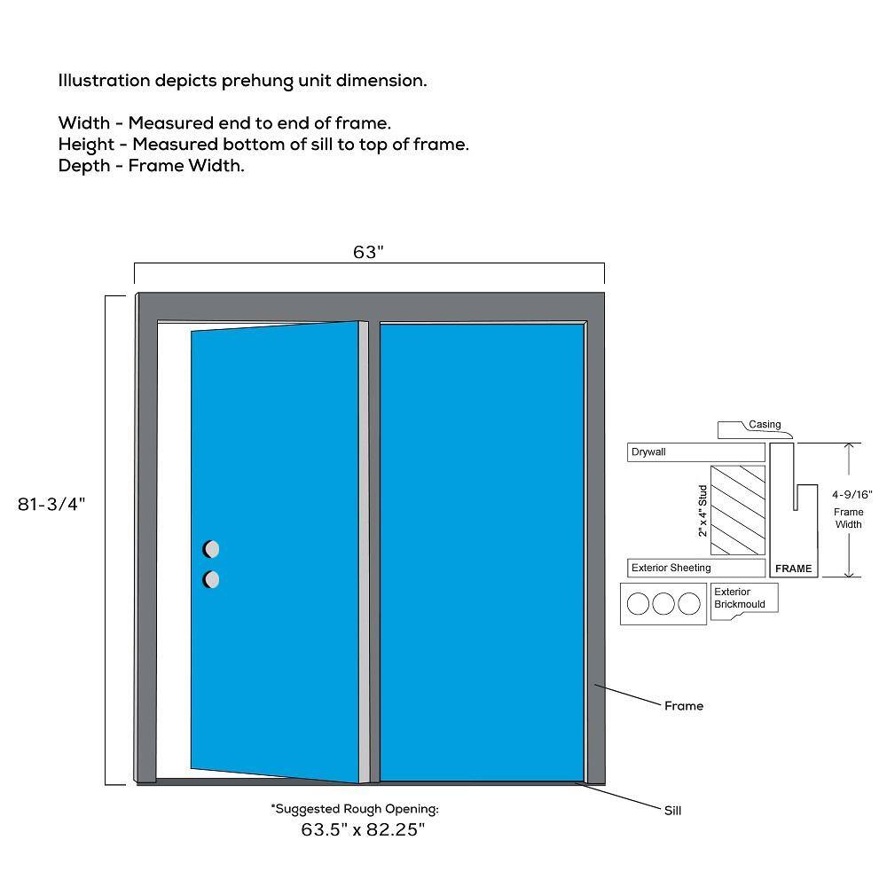 MMI Door 60 in. x 80 in. Clear Glass Primed Steel Prehung Right-Hand Inswing Full Lite Stationary Patio Door