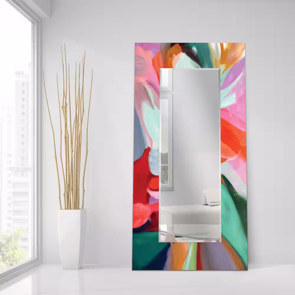 Empire Art Direct 72 in. x 36 in. Integrity of Chaos Rectangle Framed Printed Tempered Art Glass Beveled Accent Mirror