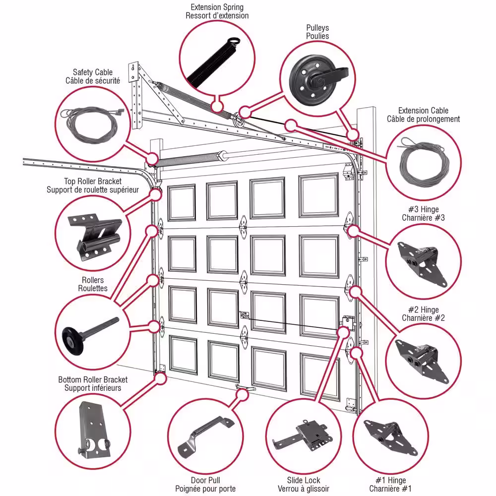Richelieu Hardware 150 lbs. (68 kg) Capacity Garage Door Extension Springs, Black and Red (Pair)