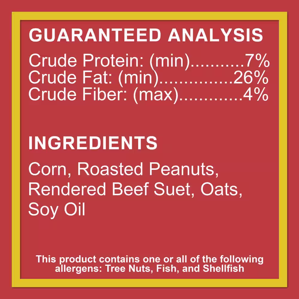 C and S Products 1.7 lb. Wild Bird Peanut Flavored Suet Nuggets
