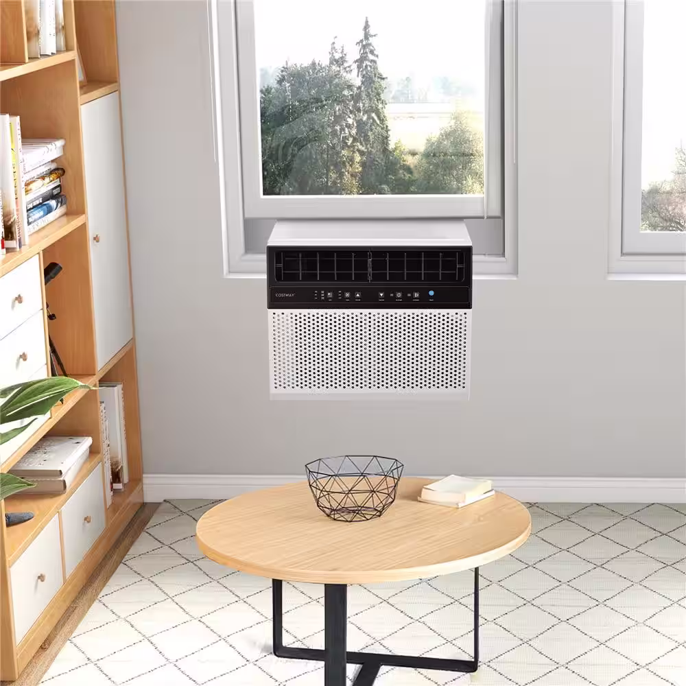 Costway 12,000 BTU Window Air Conditioner Cools 400 Sq.Ft. with Remote, LED Control Panel in White