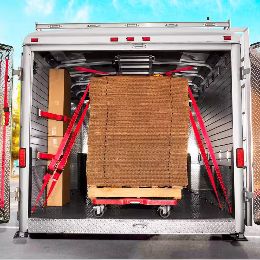 SNAP-LOC 16 ft. x 2 in. Logistic Cam Buckle E-Strap with Hook and Loop Storage Fastener in Red
