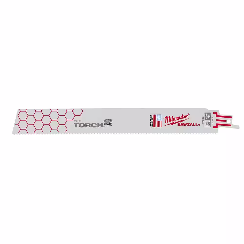 Milwaukee 9 in. 18 TPI TORCH Medium Metal Cutting BiMetal SAWZALL Reciprocating Saw Blades (5-Pack)