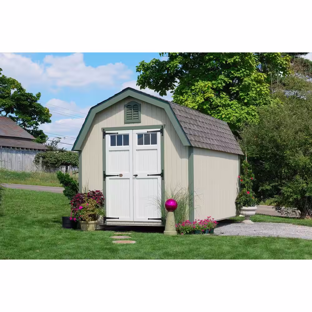 LITTLE COTTAGE CO. Colonial Greenfield 12 ft. x 12 ft. Wood Storage Building DIY Kit with 4 ft. Sidewalls with Floor