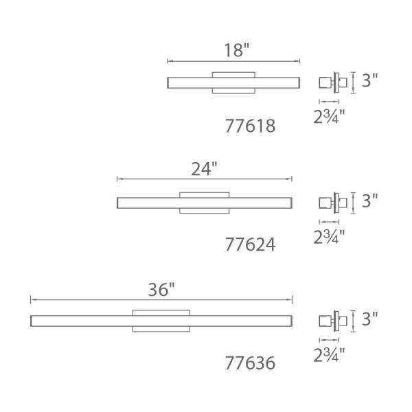 WAC Lighting Brink 24 in. Brushed Aluminum LED Vanity Light Bar and Wall Sconce, 3000K