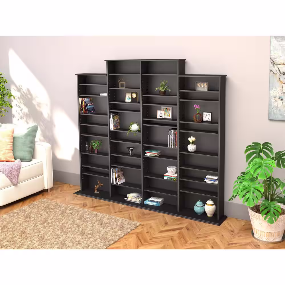 Prepac Black Media Storage