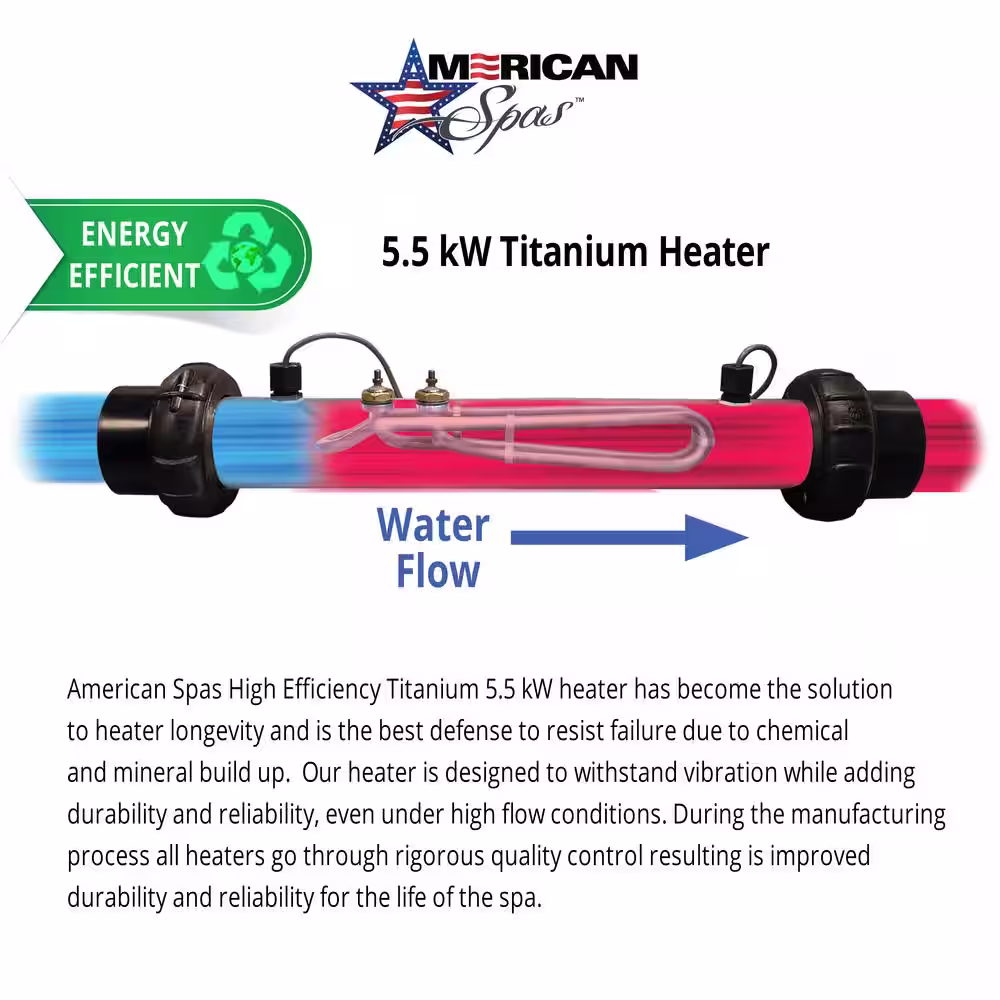 American Spas 6-Person 56-Jet Premium Acrylic Lounge Spa Standard Hot Tub with Bluetooth Sound System and LED Waterfall