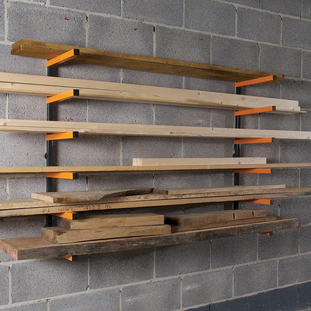 Triton 12 in. 6-Shelf Powder-Coated Steel Wood Rack Storage System Kit