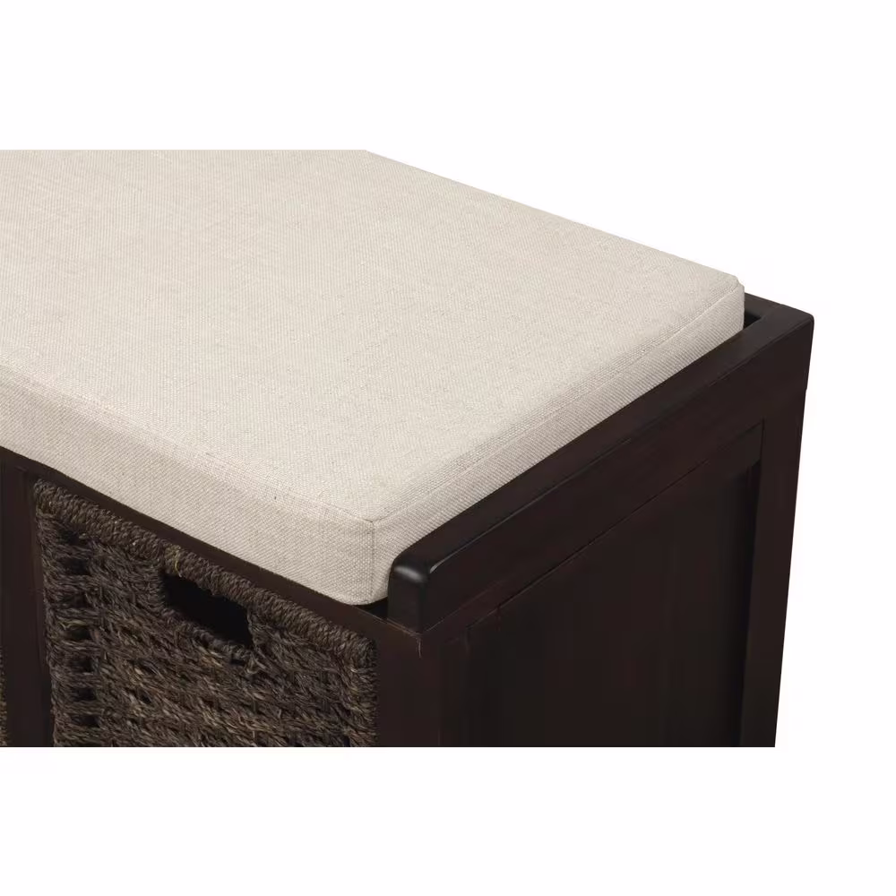 ZIRUWU Wood Shoe Storage Bench