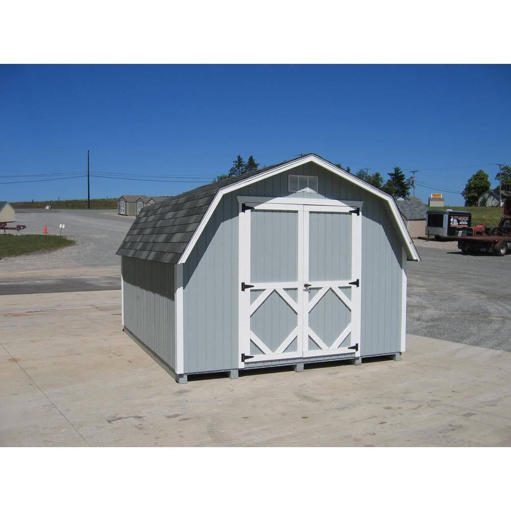 LITTLE COTTAGE CO. Classic Gambrel 10 ft. x 16 ft. Wood Storage Building DIY Kit with 4 ft. Sidewalls with Floor