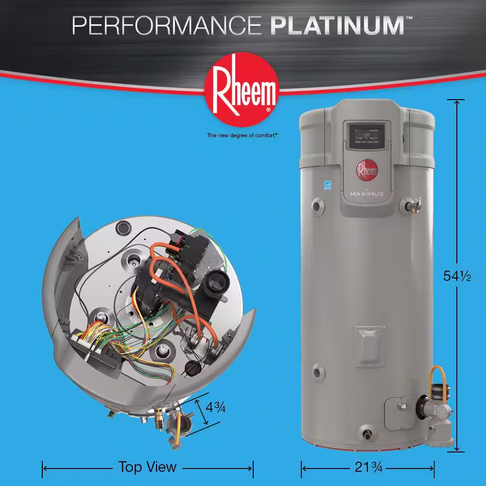 Rheem Maximus Super High Efficiency 40 Gal. Tall 12-Year 50000 BTU Liquid Propane Tank Water Heater