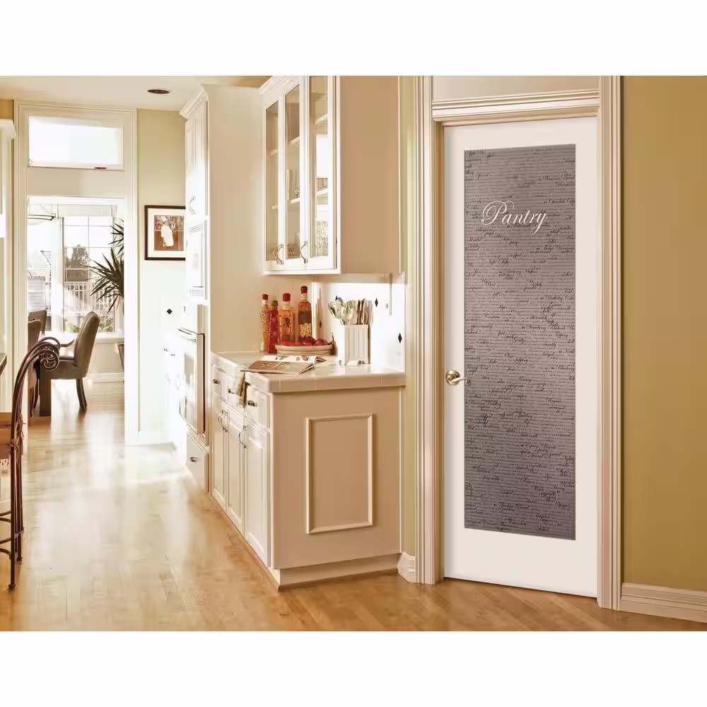 JELD-WEN 24 in. x 80 in. No Panel Solid Wood Full Lite Frosted Glass Primed Wood Interior Door Slab