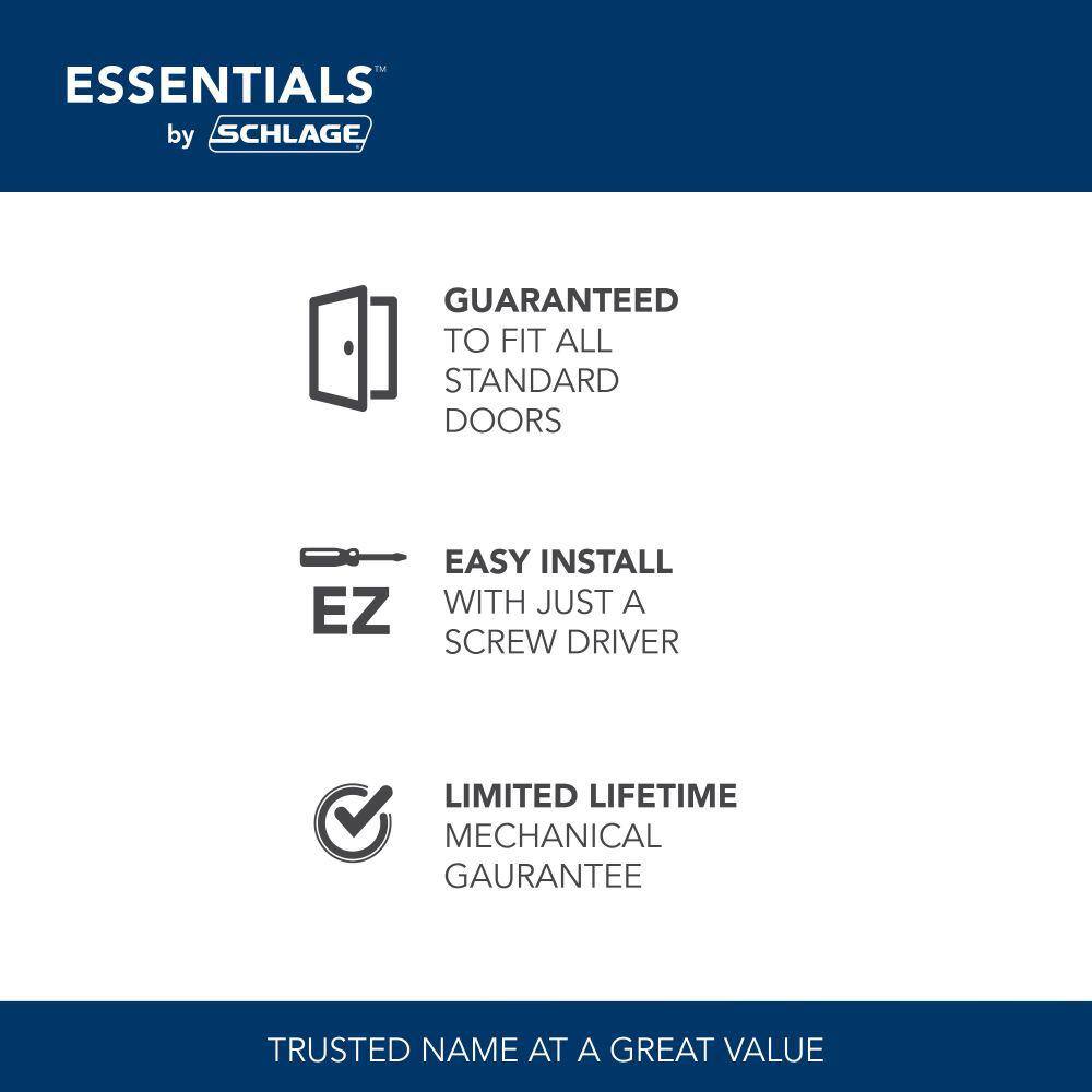 ESSENTIALS by Schlage Millstreet Satin Nickel Passage Hall/Closet Door Handle (4-Pack)