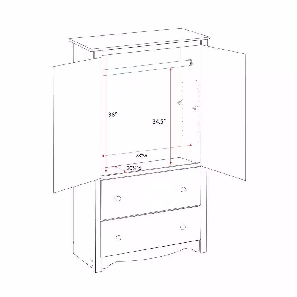 Prepac Monterey White Armoire
