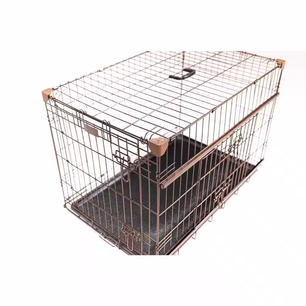 Lucky Dog Dwell Series 36 in. Crate with Sliding Door - Bronze Finish