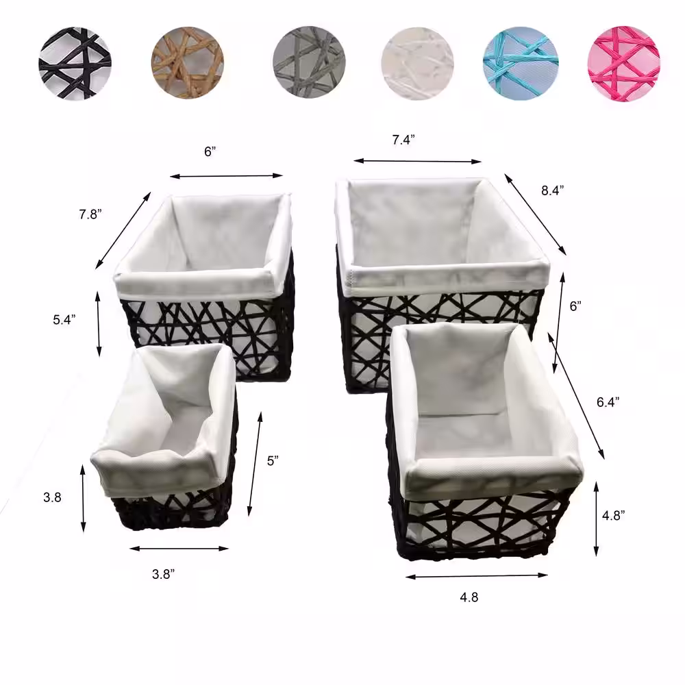 None 8 in. D x 6 in. H x 7 in. W White Paper Cube Storage Bin