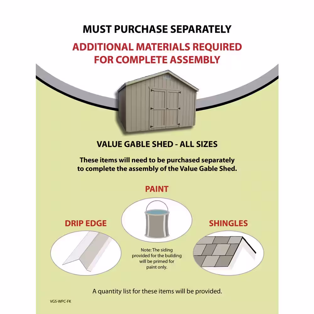 LITTLE COTTAGE CO. Value Gable 10 ft. x 12 ft. Wood Shed Precut Kit with Floor