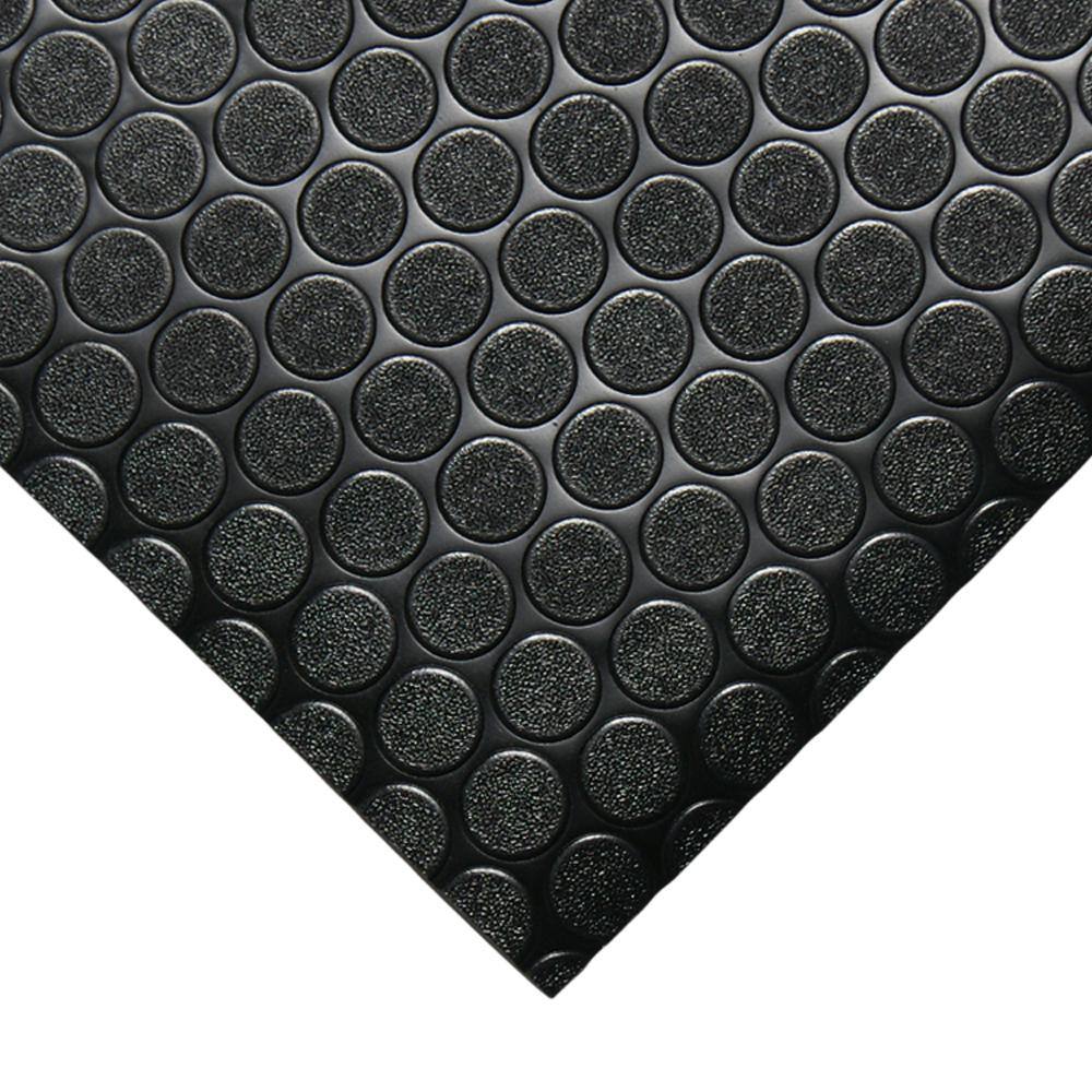 Rubber-Cal Coin Grip 4 ft. x 15 ft. Dark Grey Commercial Grade PVC Flooring