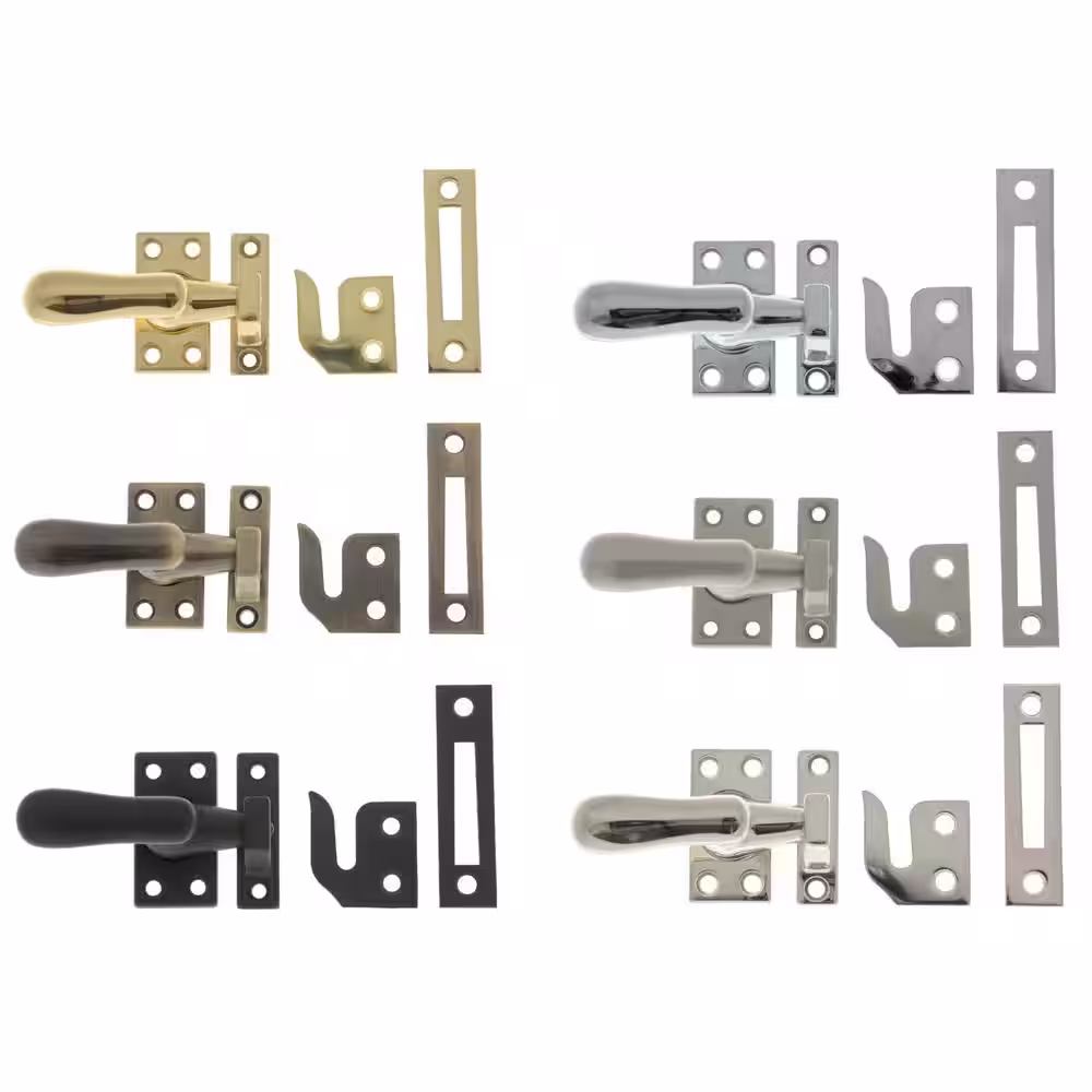 idh by St. Simons Satin Chrome Solid Brass Large Window Sash Lock with Casement Fastener