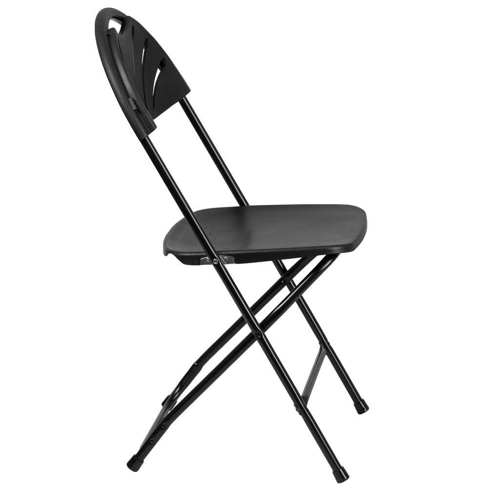 Carnegy Avenue Black Plastic Seat Outdoor Safe Folding Chair