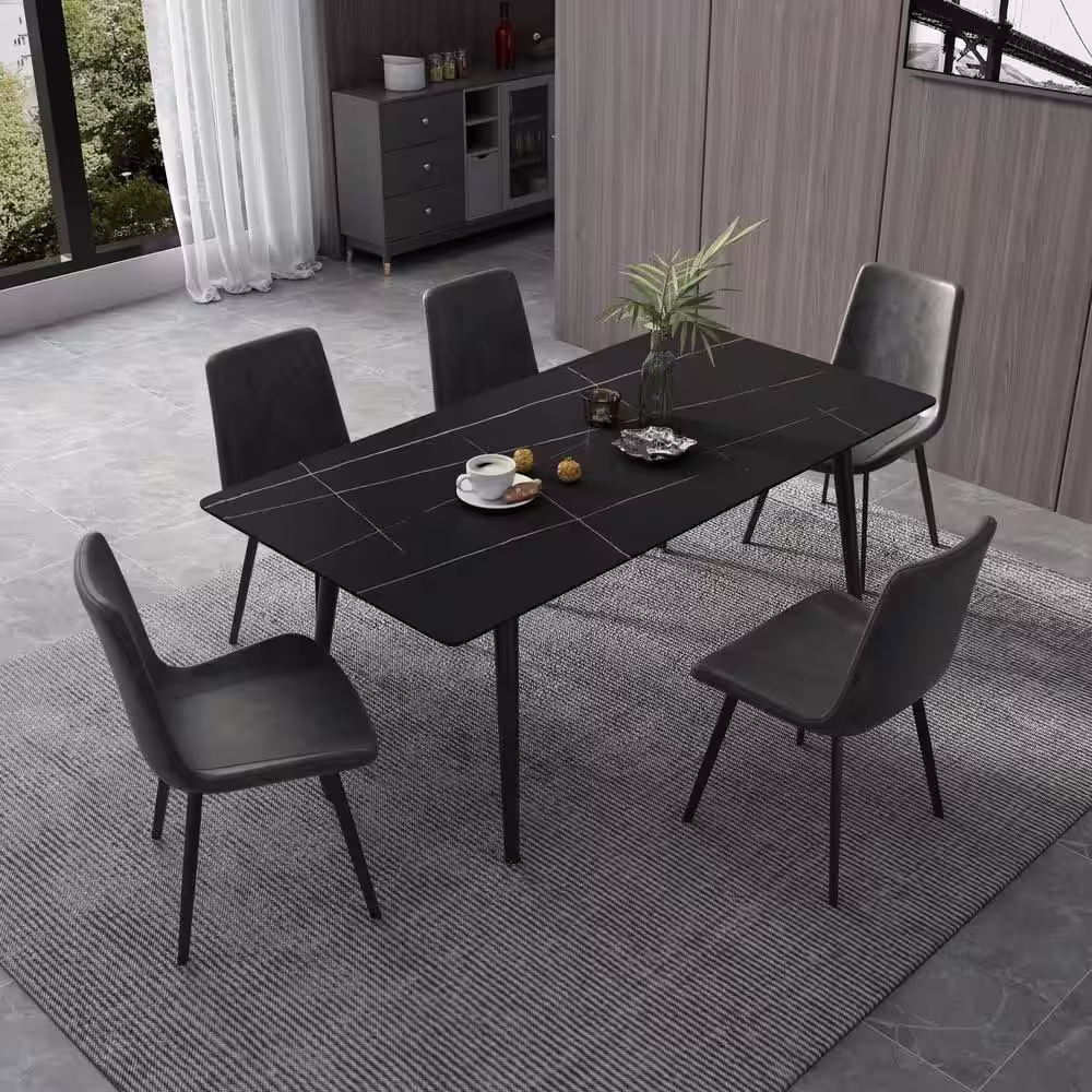 THE RIGHT PATH 70.8'' Rectangle Dining Table with Stone Top