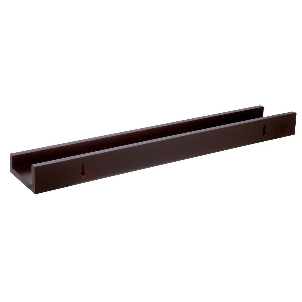 kieragrace Edge Floating Photo Frame Shelf - Espresso, 23